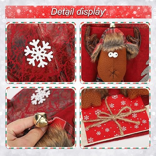 Miniatura 6 de Paquete de 2 fundas para sillas de Navidad, de felpa, Papá Noel, muñeco de nieve, elfo, fundas de asiento de Navidad para sillas de comedor, fundas