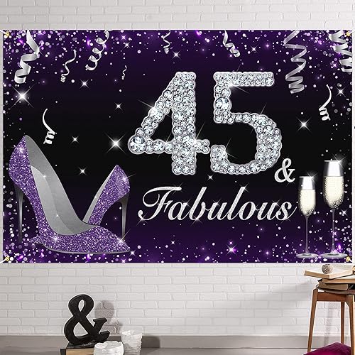 Miniatura 16 de HAMIGAR Fabuloso telón de fondo de cumpleaños tacones altos morados