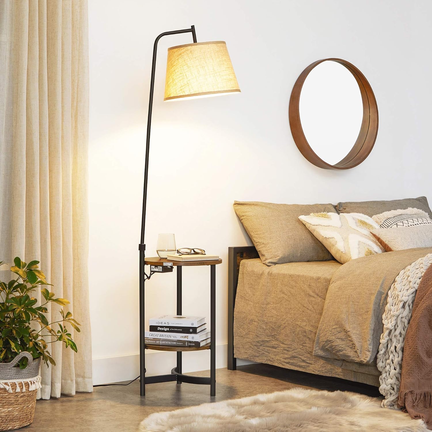 Up To 50% OFF VASAGLE Floor Lamp with Storage Shelves, Nightstand with Lamp Shade, Bedside Table, Steel Frame, Bulb Not Included, Industrial, for Bedroom, Rustic Brown and Black ULFL060B01 Get Cheap Price VASAGLE Floor Lamp with Storage Shelves, Nightstand with Lamp Shade, Bedside Table, Steel Frame, Bulb Not Included, Industrial, for Bedroom, Rustic Brown and Black ULFL060B01