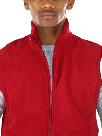 ToBeInStyle Men's Zip Up Sleeveless High Collar Polar Fleece Vest