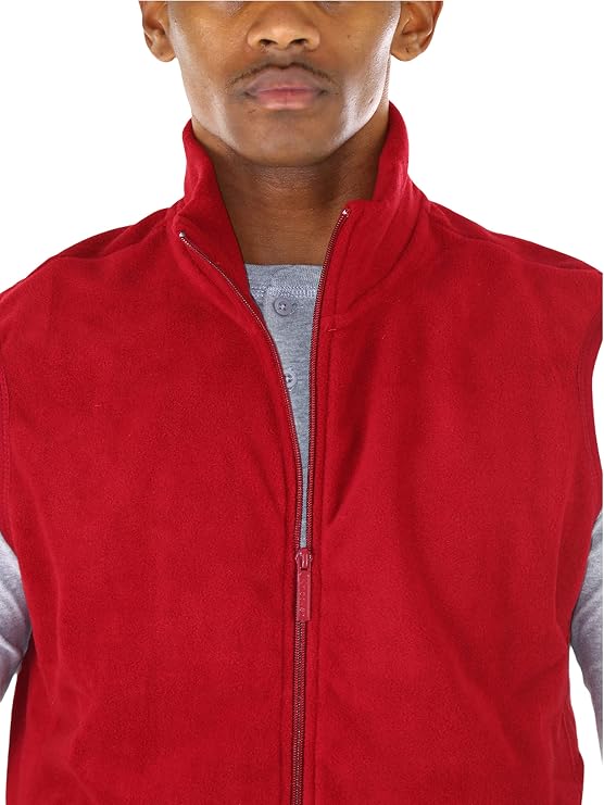 ToBeInStyle Men's Zip Up Sleeveless High Collar Polar Fleece Vest