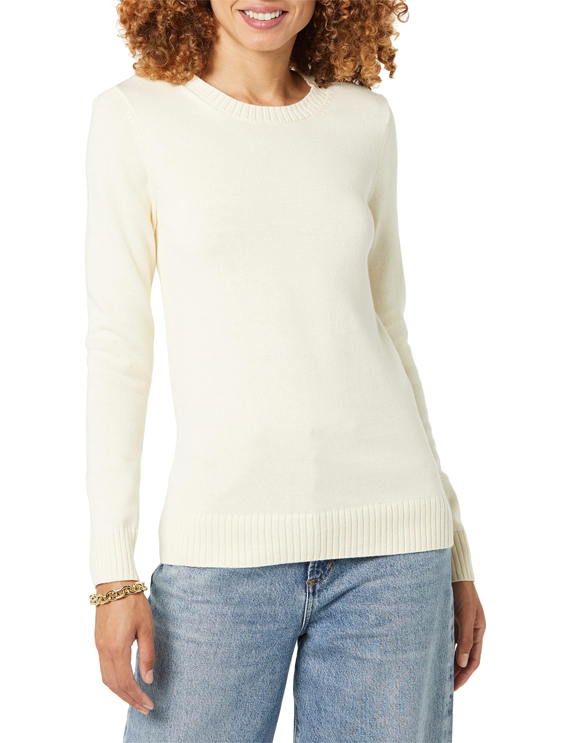 Amazon Essentials Damen Pullover Mit Rundhalsausschnitt Aus 100% Baumwolle (Erhältlich In Übergröße)