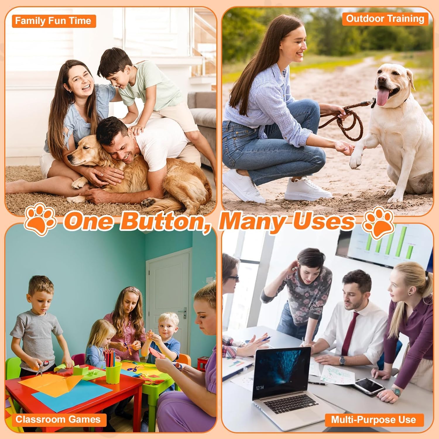 Cablelera Buzzer Enregistrable 6pièces, Bouton de Communication pour Chien avec Enregistrement de 30 Secondes Buzzer Sonore, Bouton Communication pour Animaux