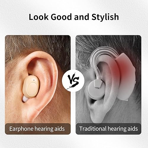 Miniatura 3 de Audífonos recargables para personas mayores y adultos con cancelación de ruido, amplificador auditivo con audición en el oído sin chirridos, estuche