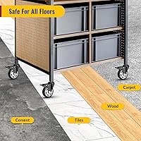 Vista 7 de HOLKIE Ruedas giratorias de 4 pulgadas, ruedas de vástago de bloqueo total, 3/8 pulgadas -16 x 1