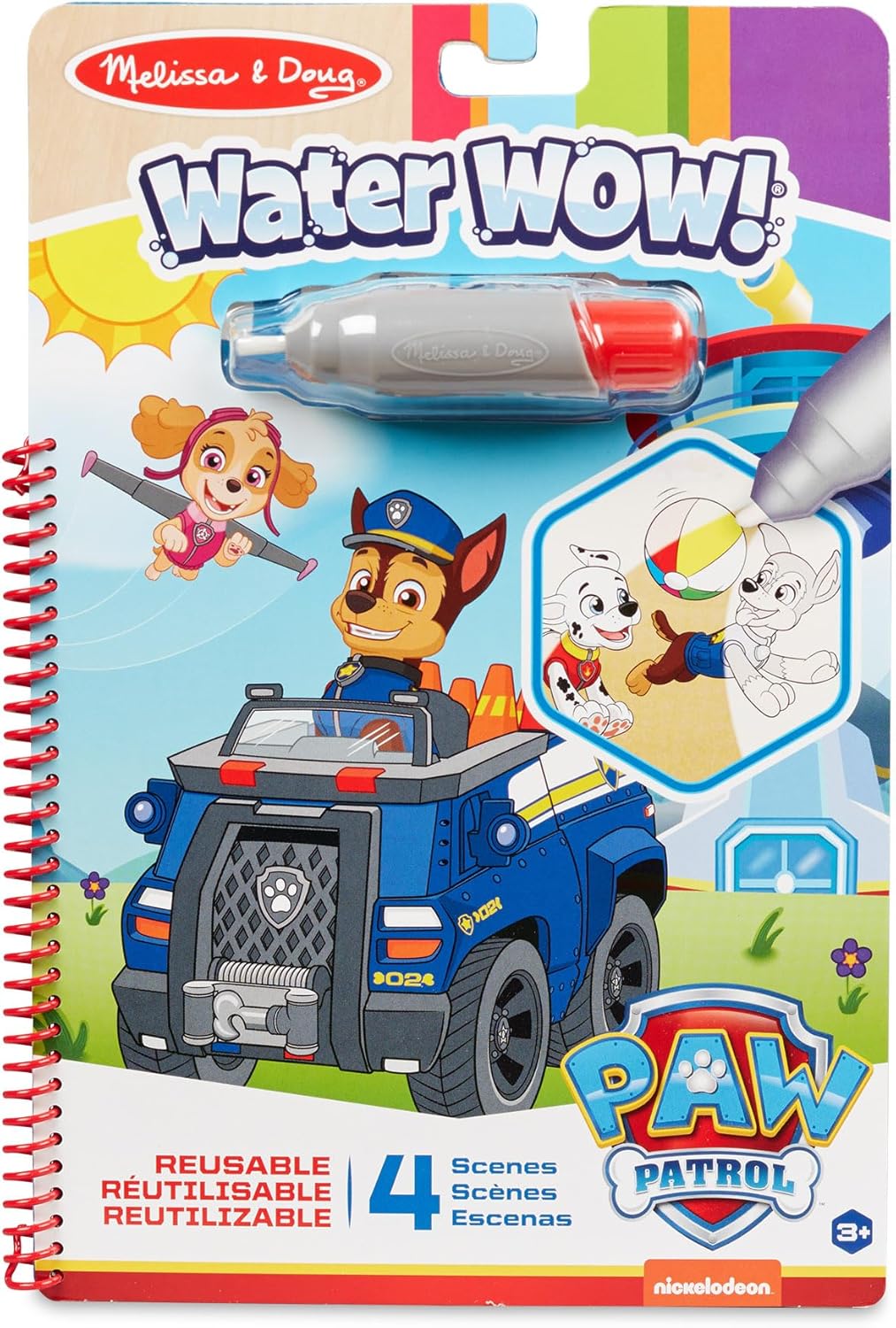 Melissa & Doug PAW Patrol Water Wow! Chase Water Reveal Travel Book Activity Pad | 3  | Gift for Boy or Girl