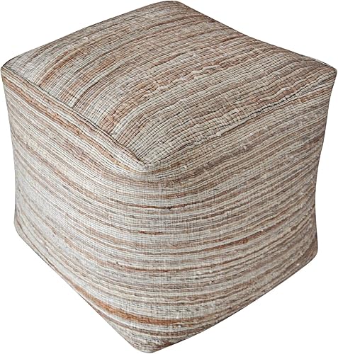 Uttermost Puf otomano de cáñamo beige Shiro
