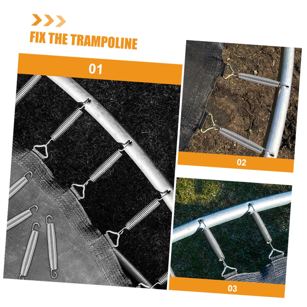 Trampolinfedern aus Metall für Trampoline Praktische Ersatzfedern mit Schlepphaken Zugfedern für Outdoor-Trampoline