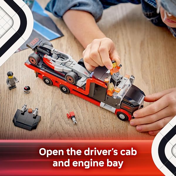LEGO City F1 Display Truck with Audi F1 Race Car - Building Toy for Boys & Girls, Ages 7+ - Car Toy for Pretend Play - Gift for Birthdays - 60493 - 4