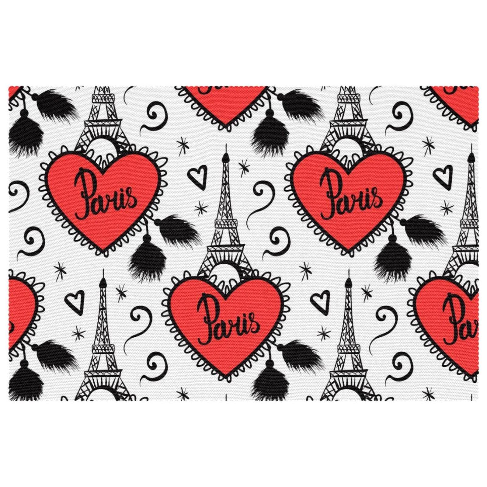 Set de table tissu Oxford motif Tour de Paris antitache thermique x4