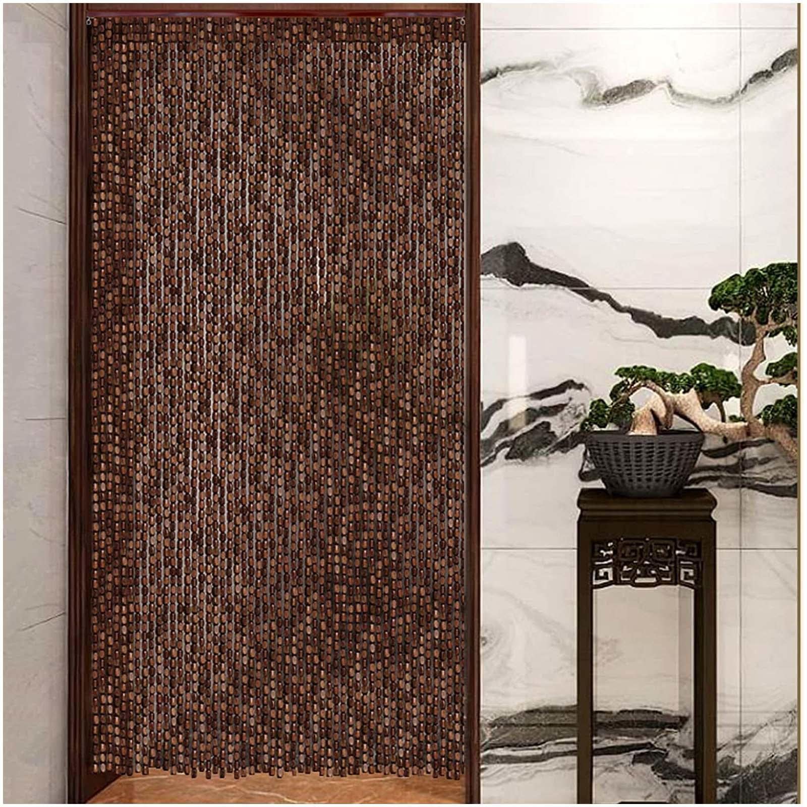 Handgefertigter Bambus-Türvorhang, 120 Stränge (120 x 200 cm), natürliches Moskitonetz, Fliegengitter mit Perlenbesatz, individuell gestaltbares Bambus-Türpaneel, umweltfreundliche