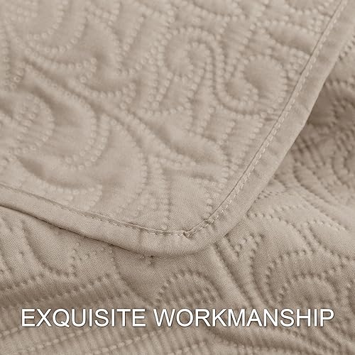 Vista 24 de Hansleep - Edredón blanco tamaño Queen – Colcha barroca ultrasónica para todas las estaciones, juego de ropa de cama suave y ligero, 3 piezas