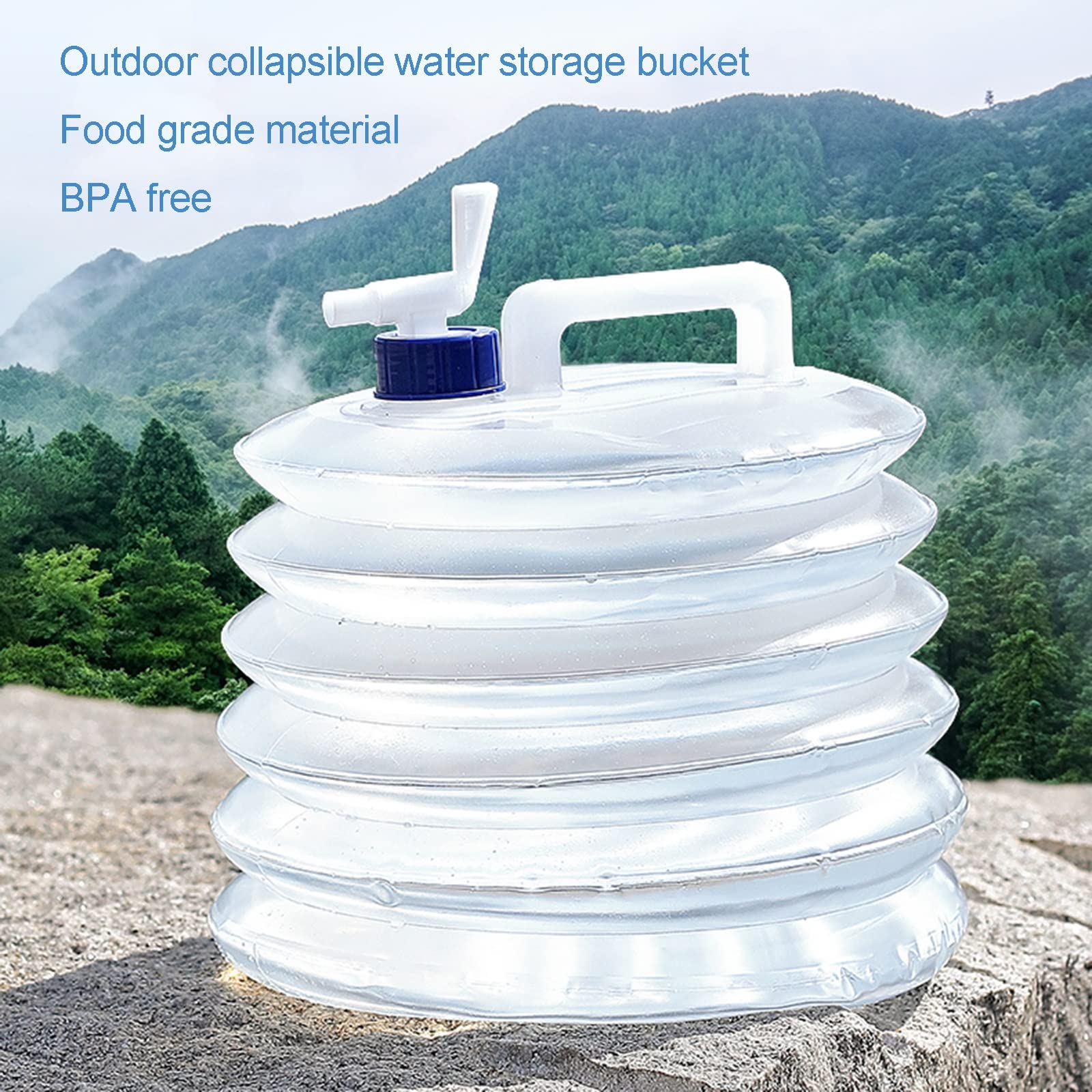 LFFH Collapsible Water Tank, BPA Free Outdoor Folding Plastic Water Bag for Camping Hiking Canteens Picnics BBQ Survival Kit (Color : Clear, Size : 10L)