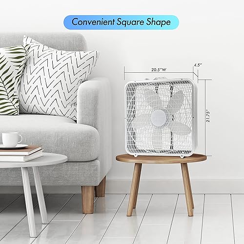 Miniatura 9 de Comfort Zone CZ200A Ventilador de caja de 3 velocidades de 20 pulgadas para circulación de aire de fuerza completa con aire acondicionado
