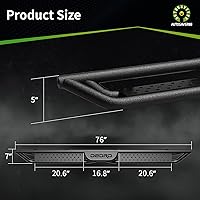 Vista 6 de Estribos de 6 pulgadas compatibles con Dodge Ram 1500 Quad Cab/Extended Cab 2009-2018, Dodge Ram 1500 Classic 2019-2024, barras Nerf de caída