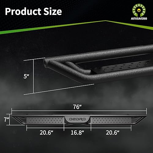 Miniatura 41 de AUTOSAVER88 Estribos compatibles con Dodge Ram 1500 Crew Cab 2009-2018, 2019-2024 1500 Classic, 2010-2026 Ram 2500/3500, barras laterales Nerf