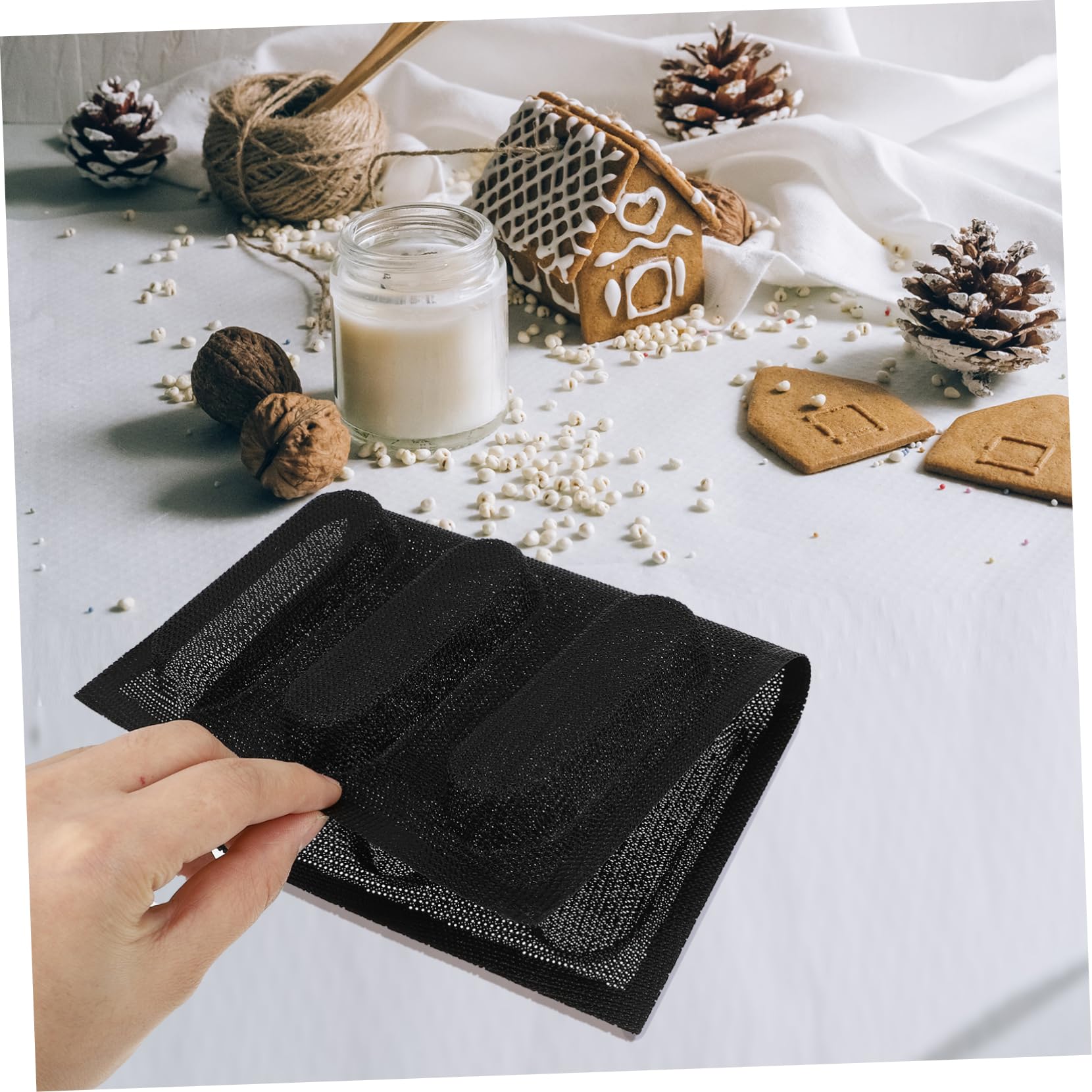 TOPBATHY 2pièces Moule à Silicone Non-adhésif Moule à Pratique Et Respirant Pour De Maison Alvéoles Couleur Noire