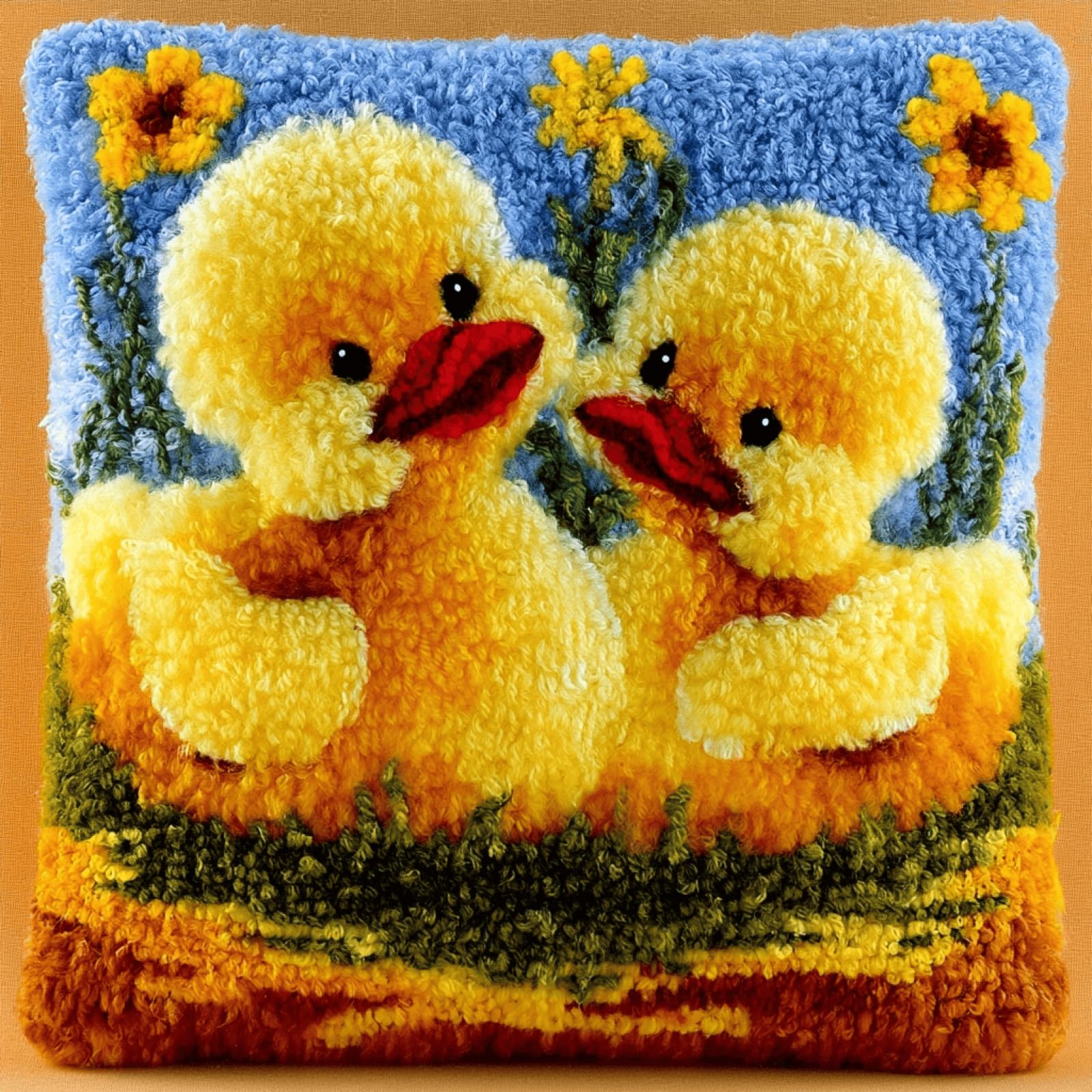 Xdeghuangss Multicolor Latch Hook Cushion Kit Adult Beginner Pillow Making With Yarn,Yellow Duck