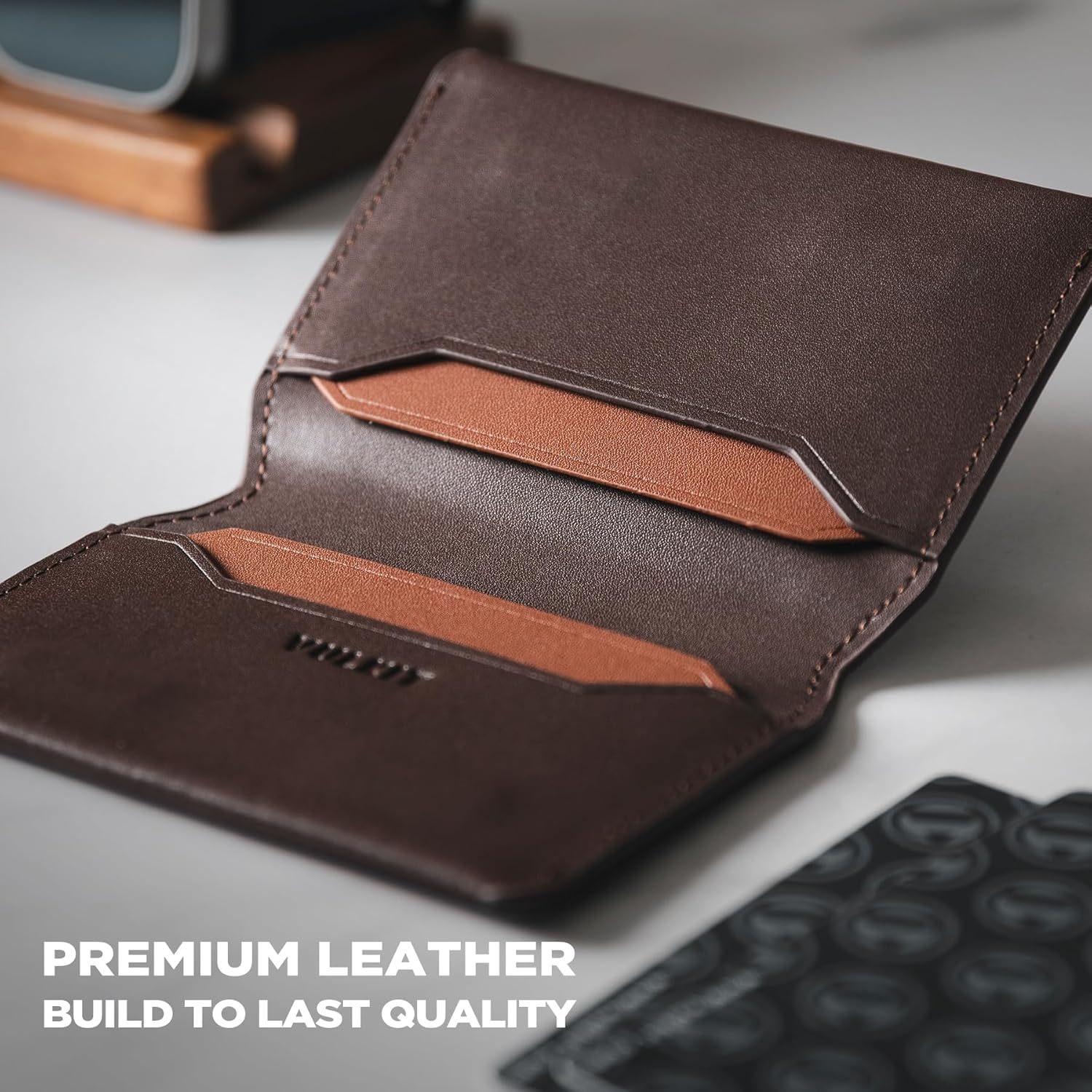 VULKIT Slim Minimalist Card Holder RFID Blocking Leather Credit Card Holder Front Pocket Wallet Magnetic Closure - Image 6