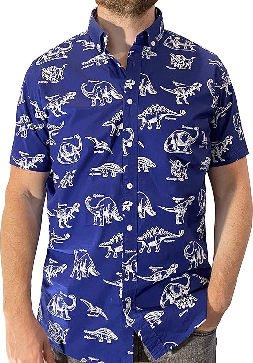 Dinosaur Pattern Mens Button Down Shirt ...