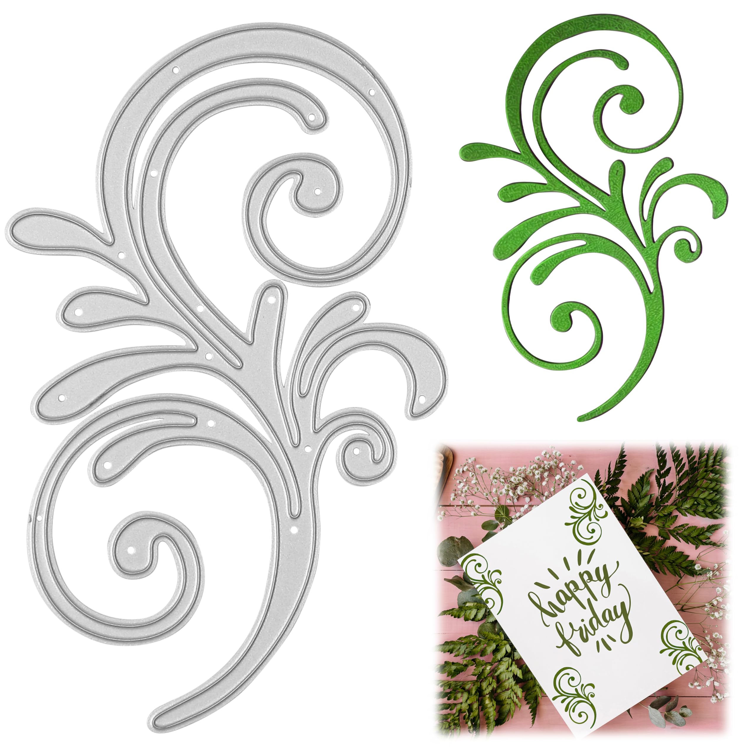 Flourish Swirl Plant Metal Paper Cutting Dies Stencils for DIY Scrapbooking/Photo Album Decorative Embossing DIY Paper Cards