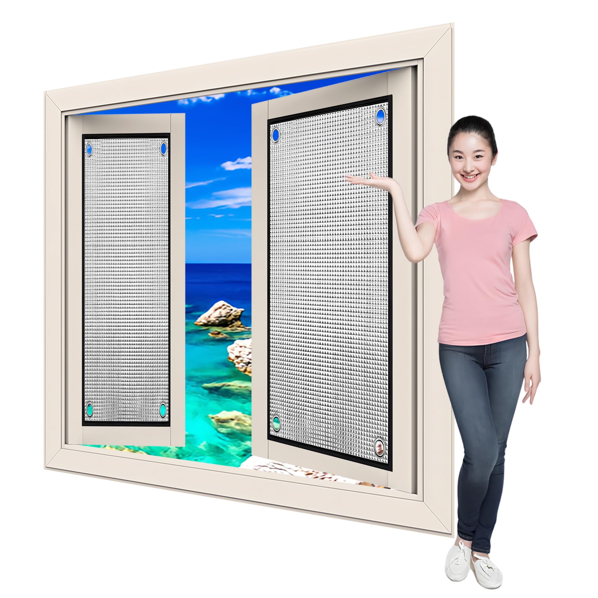 Película Aislante para Ventanas 95 x 200 cm Protección Solar Lámina Reflectante Calor Protector Solar Privacidad El Hogar, La Oficina y La Autocaravana, Plata