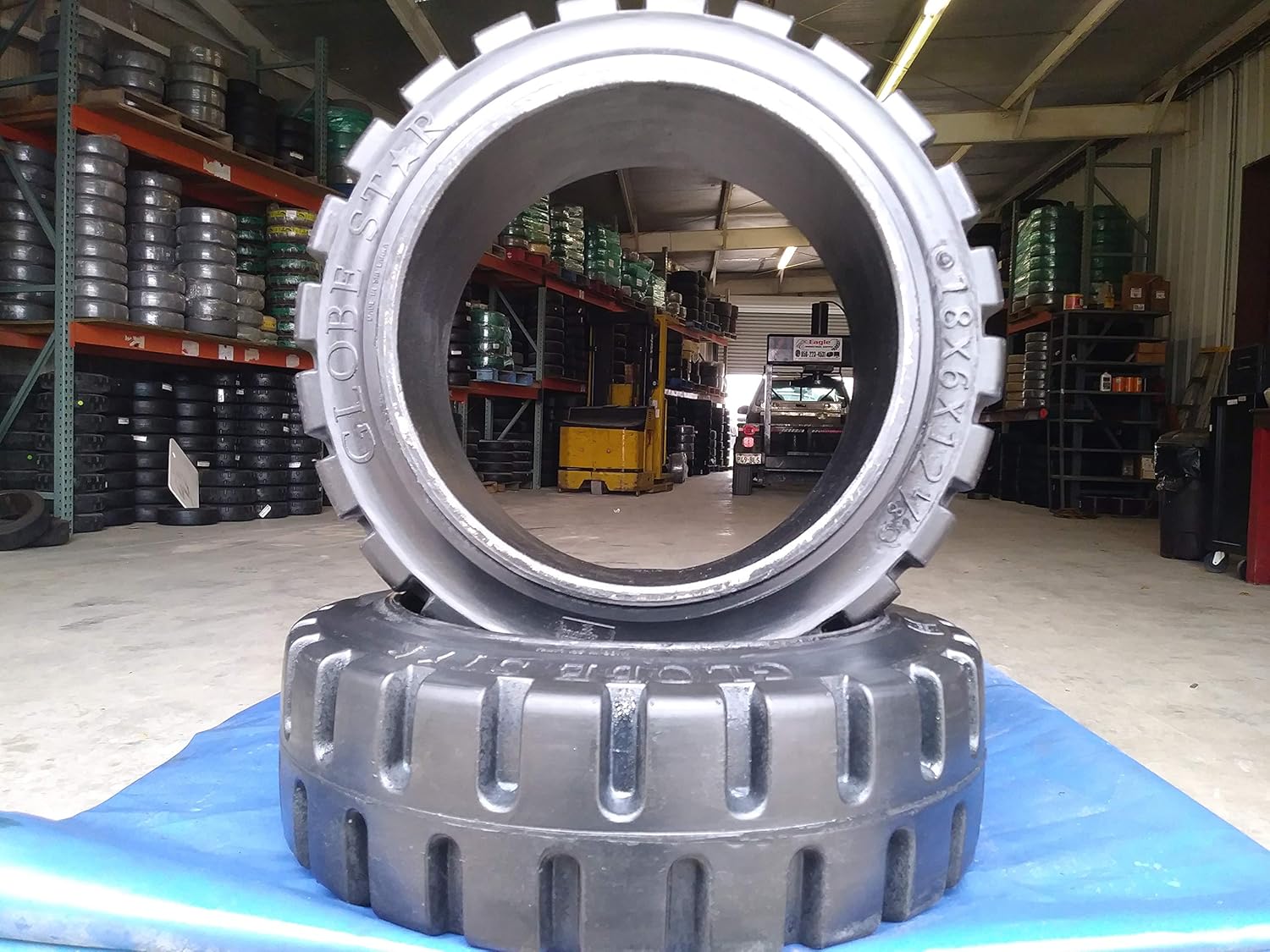 Forklift Black Traction Tire 18x6x12 1/8