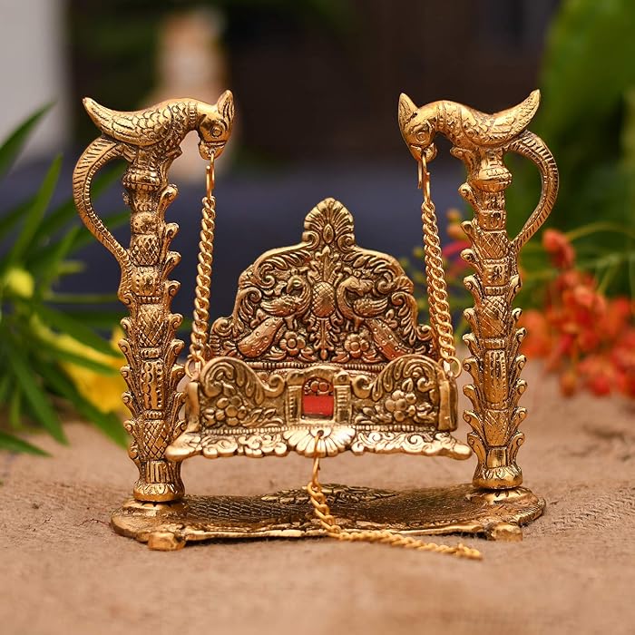 Buy A4TECH Metal Handicrafted Laddu Gopal Pooja Jhula Krishna Kanhaiya Paalna Swing for Temple
