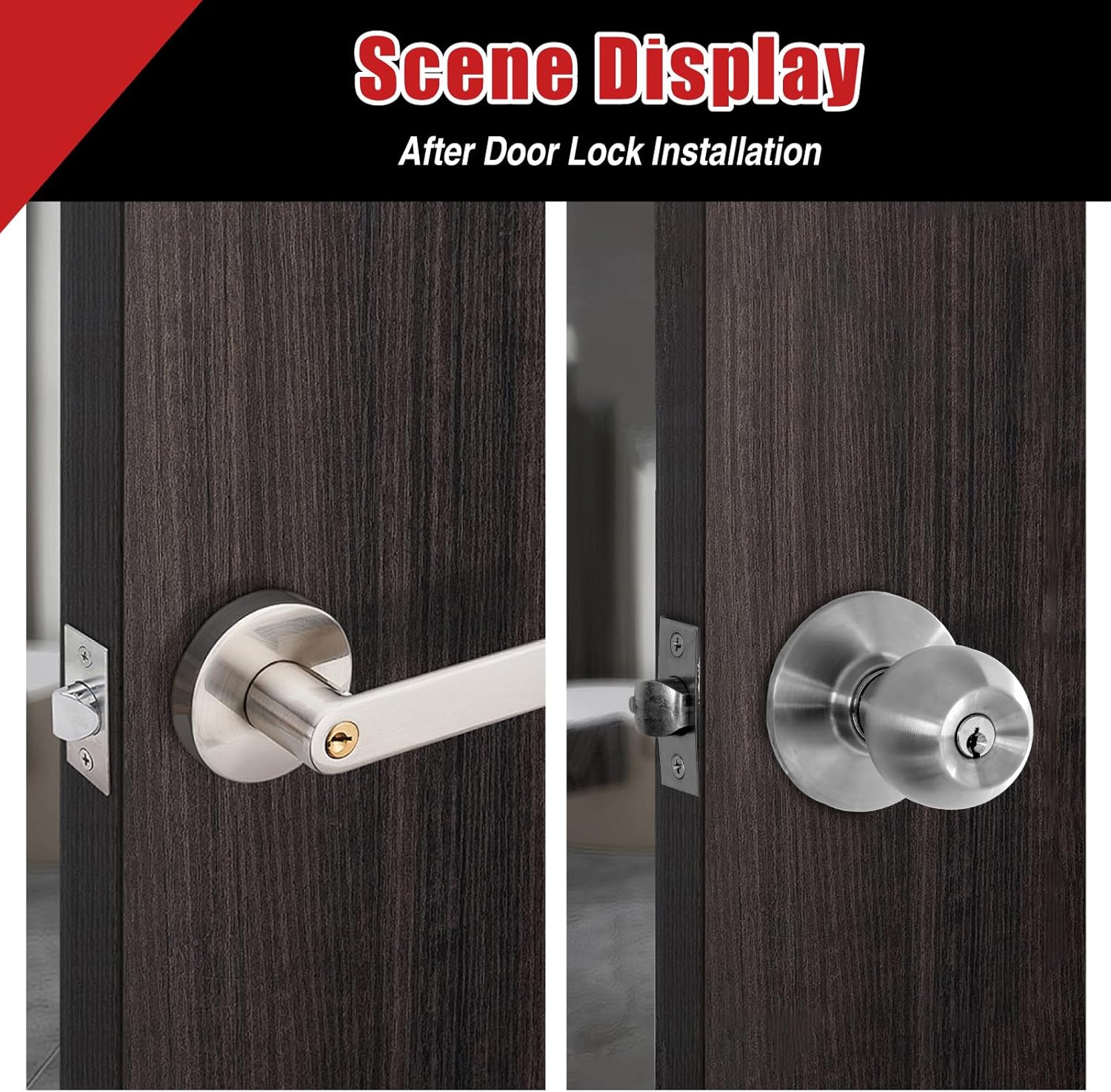 ANGELSWORD Door Lock Installation Kit, High Carbon Steel Hole Saw Set for Drilling Wooden Doors, Installing Deadbolt and Knob