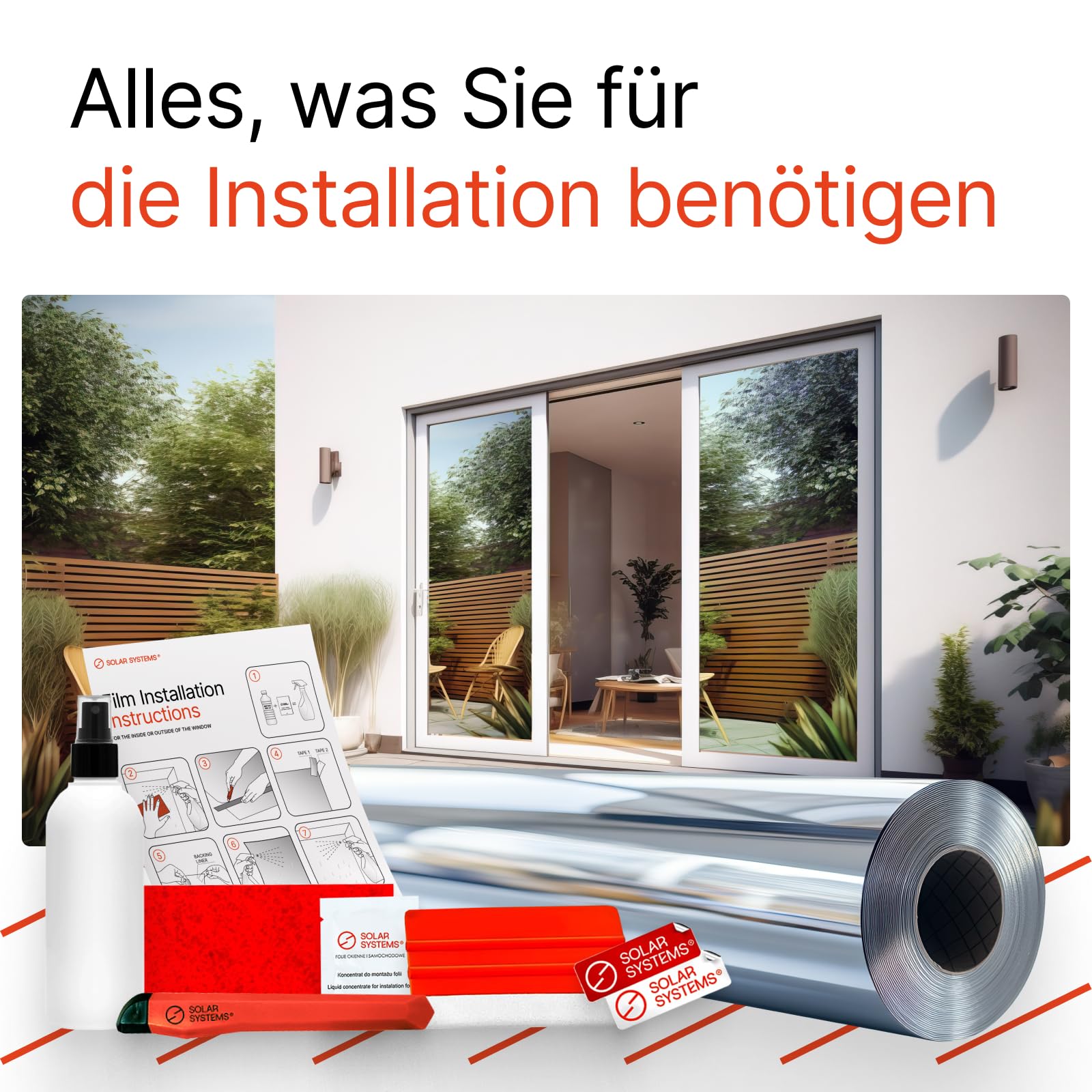 Solar Systems Pellicola autoadesiva per finestre pellicola per la privacy pellicola per vetri smerigliati - Pellicola protettiva anti-UV per finestre con kit di montaggio - Bianco opaco (75 X 300cm)