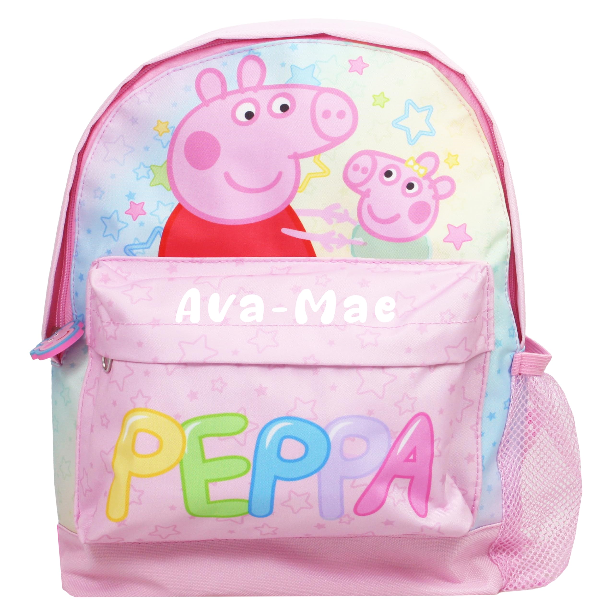 Peppa Pig Personalised Girls Backpack Bag Rucksack (Pink)