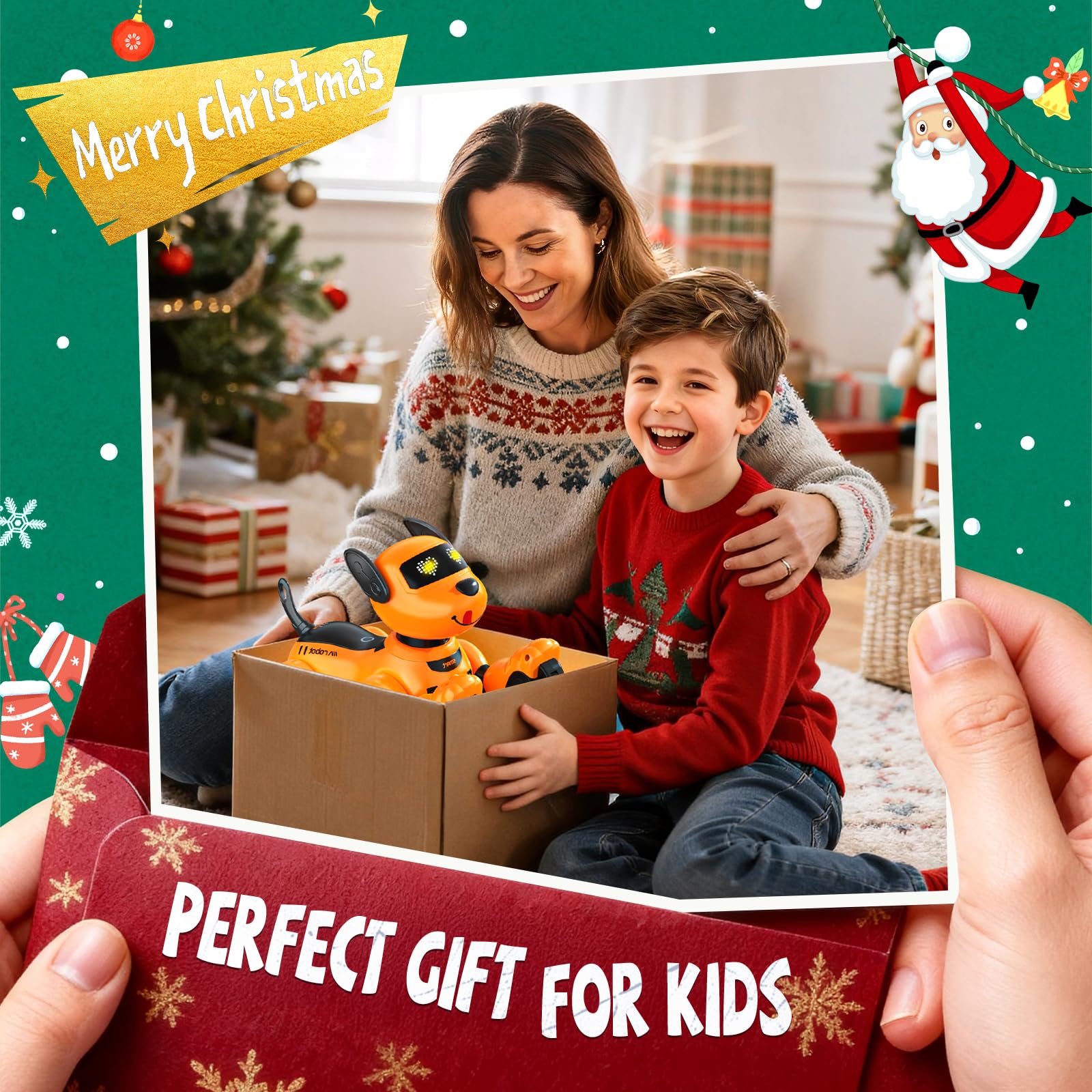 anysun Cane Robot, Giocattolo Cane Robot Ricaricabile, Giocattolo Programmabile con Funzione di Seguito, Comandi Vocali, Telecomando e Sensori Tattili, Regalo di Natale Ideale per Bambini (Giallo)