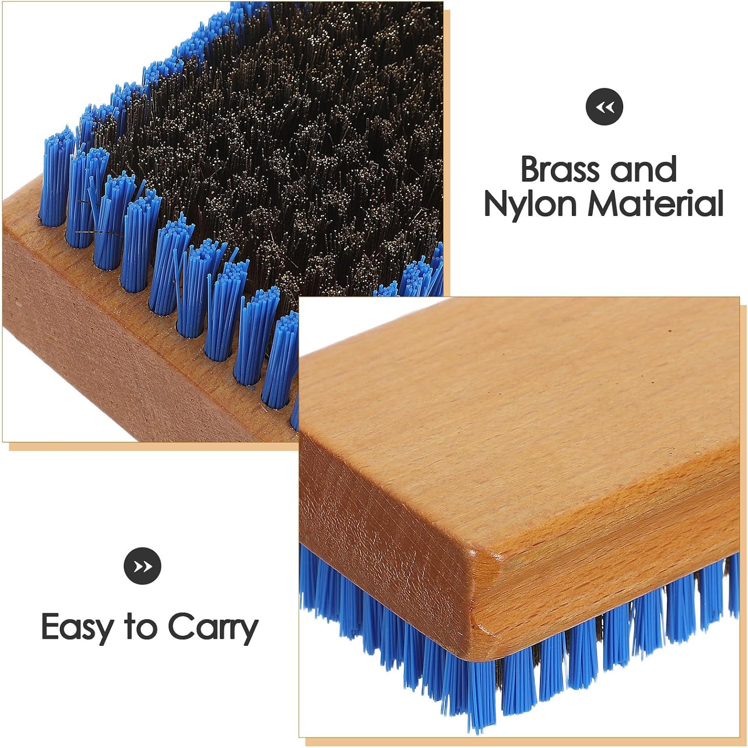 Professional Ski Waxing Brush with Wood Handle, Brass and Nylon Bristles for Removing Stubborn Wax and Dirt, Lightweight Ergonomic Design for Snowboard and Ski Tuning in Winter