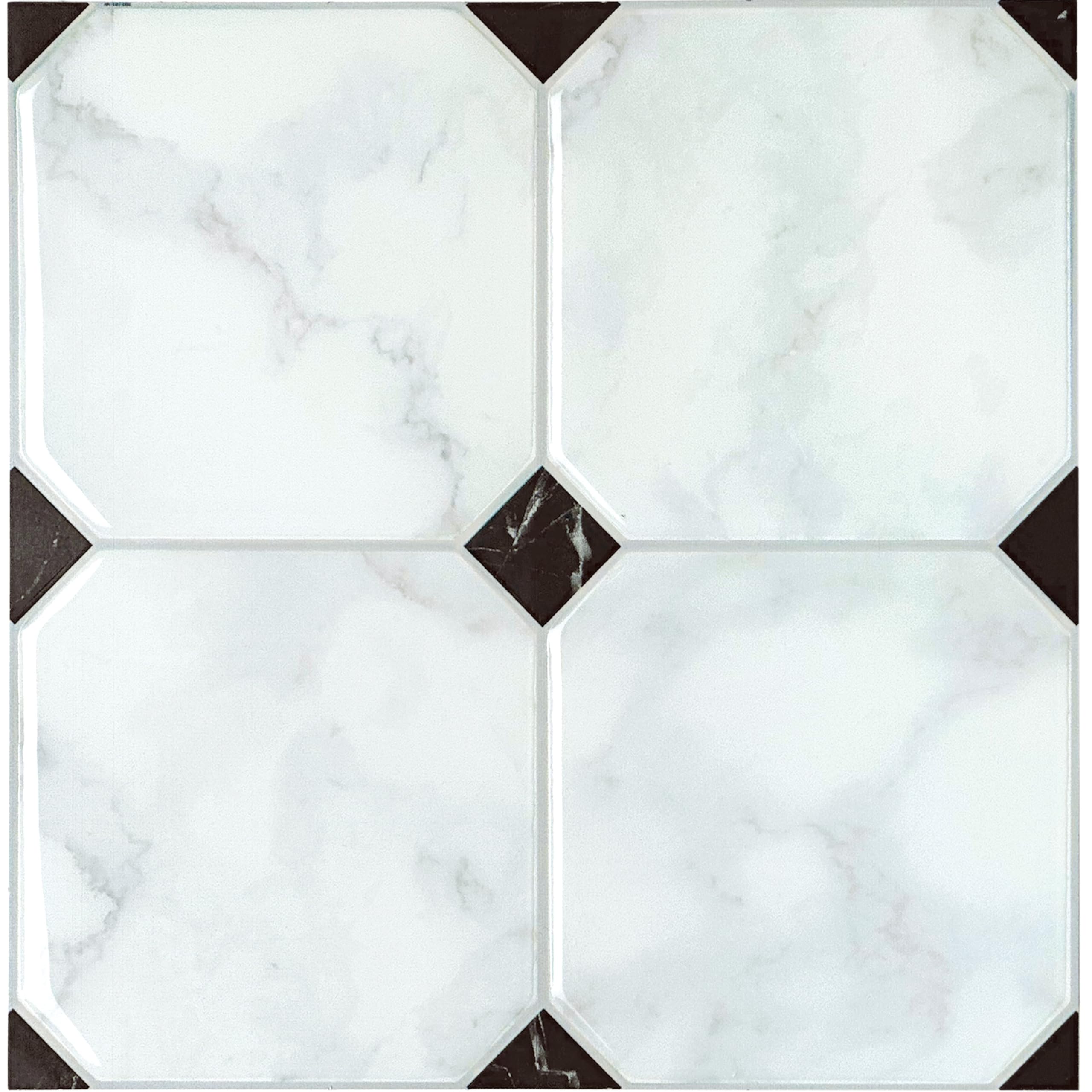 SMART TILES Peel and Stick Backsplash - 5 Sheets of 7,75" x 7,75" - 3D Adhesive Peel and Stick Tile Backsplash for Kitchen, Bathroom, Wall Tile, Checkered