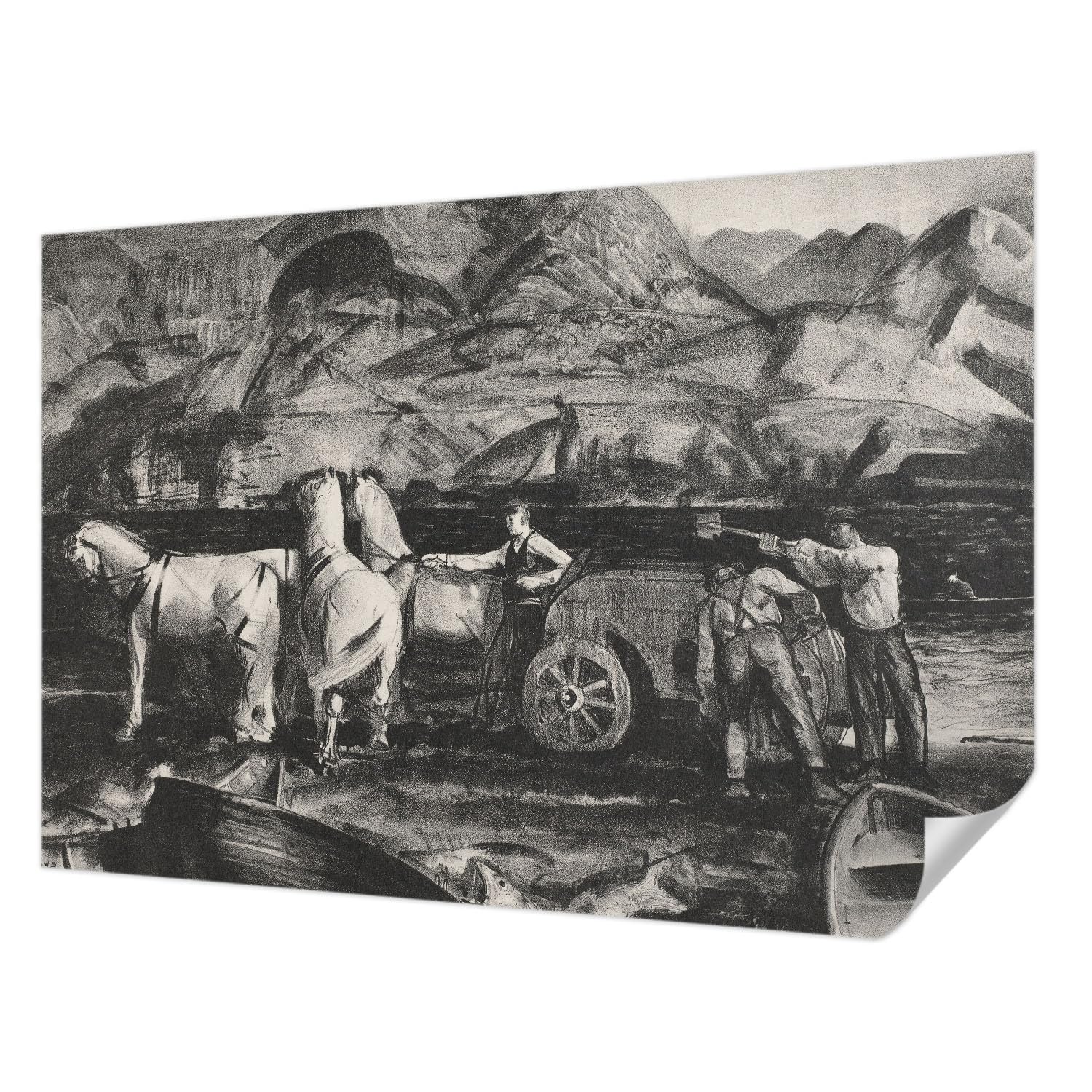 Papier peint auto-adhésif village 152x104 cm pour salon moderne