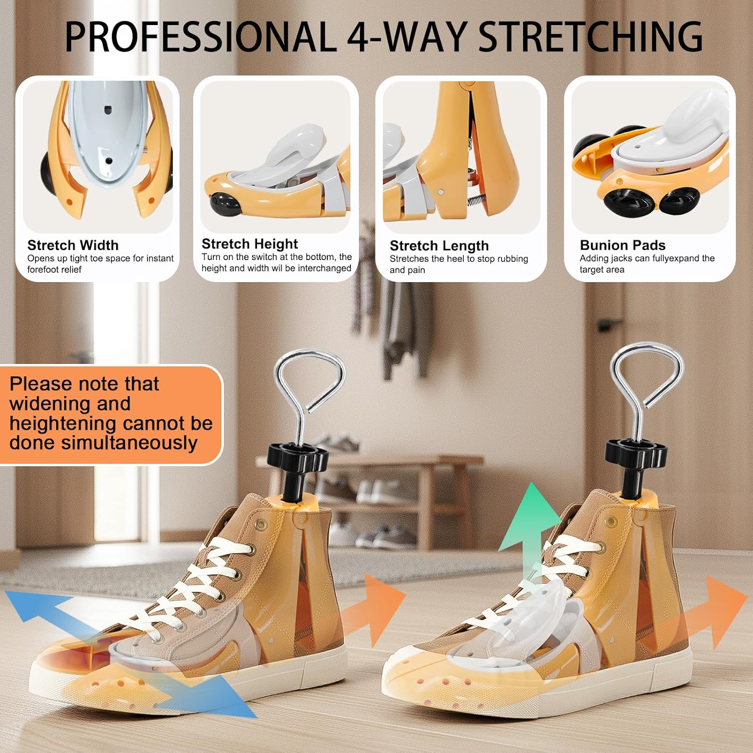 Shoe Stretcher Women Men, Boot Stretcher for Wide Feet, Shoe Tree Adjustable Boot Widener Expander (1 Pcs Not a Pair)
