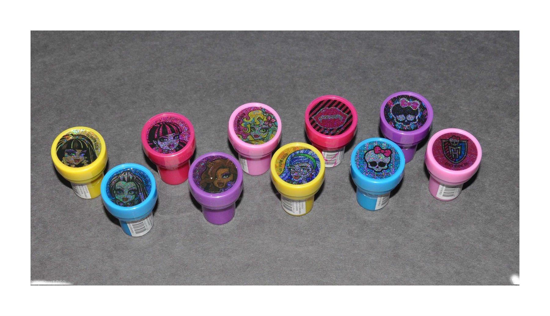 12PC MONSTER HIGH STAMPS STAMPERS SELF INK PARTY FAVORS / CANDY BAGS GIFTS SKULL