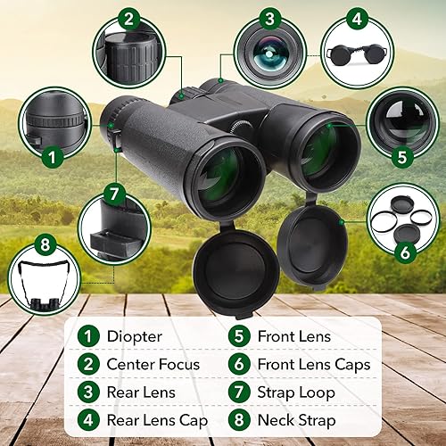 Miniatura 2 de Starscope Prismáticos para adultos 10 prismáticos prémium para observación de aves para adultos prismáticos de caza de largo alcance con alcance de