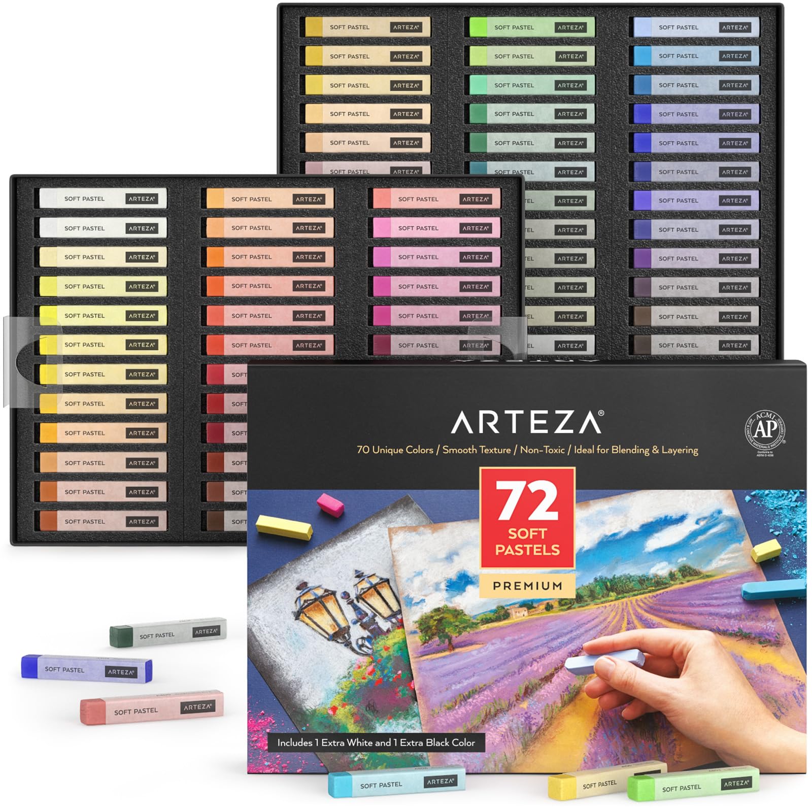 ARTEZA Soft Pastels Set of 72