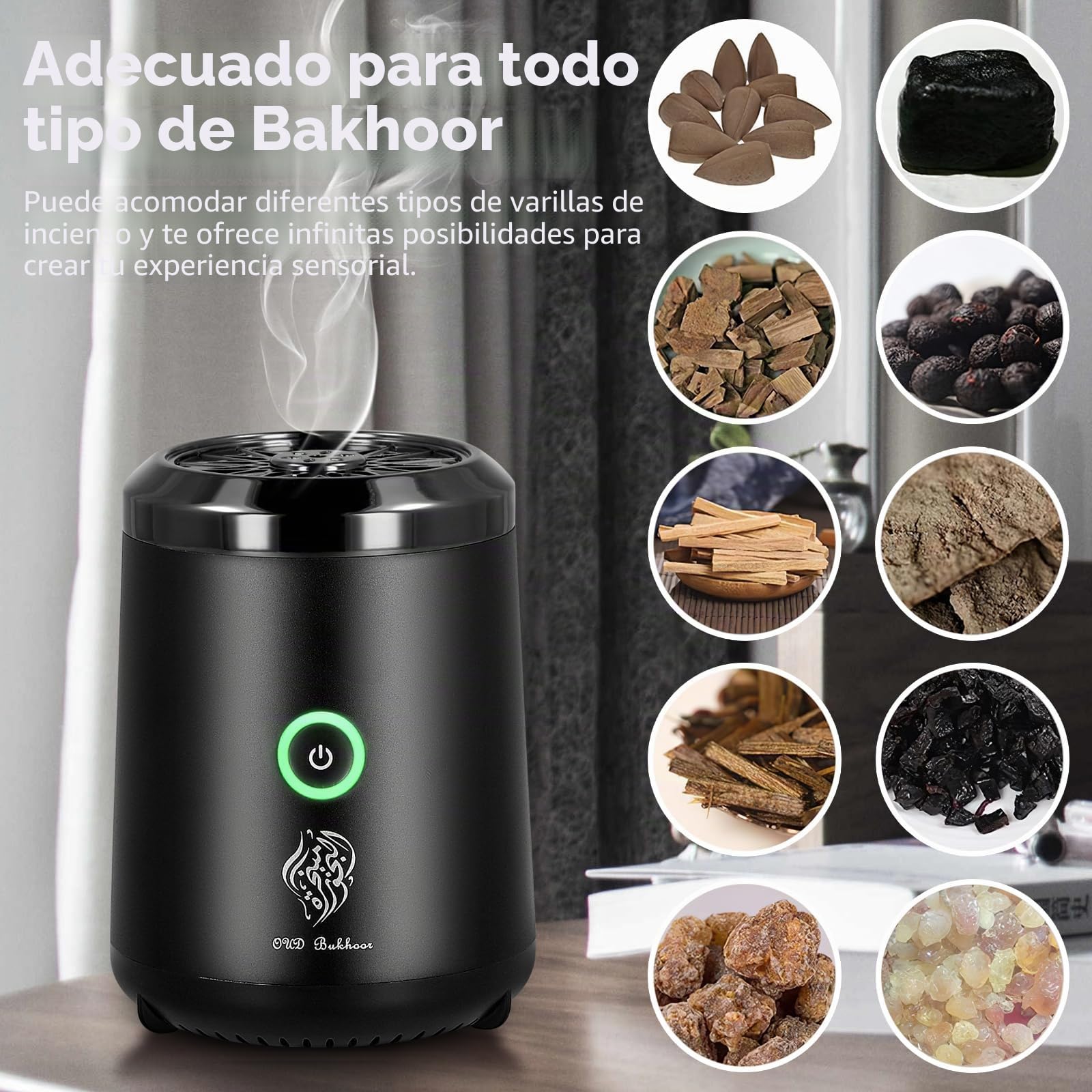 Quemador de Incienso, Bakhoor Burner Eléctrico Varillas de Incienso Mini Musulmán Incense Burner Portátil Quemador de Resina Oud Quemador de Carbón para Viajes Oficina Casa Yoga SPA Aromaterapia