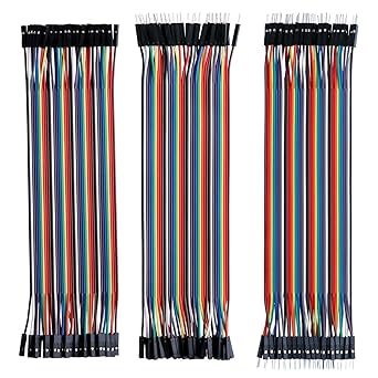 ELEGOO 120pcs Multicolored Dupont Wire 40pin Male to Female, 40pin Male to Male, 40pin Female to Female Breadboard Jumper Ribbon Cables Kit Compatible with Arduino Projects
