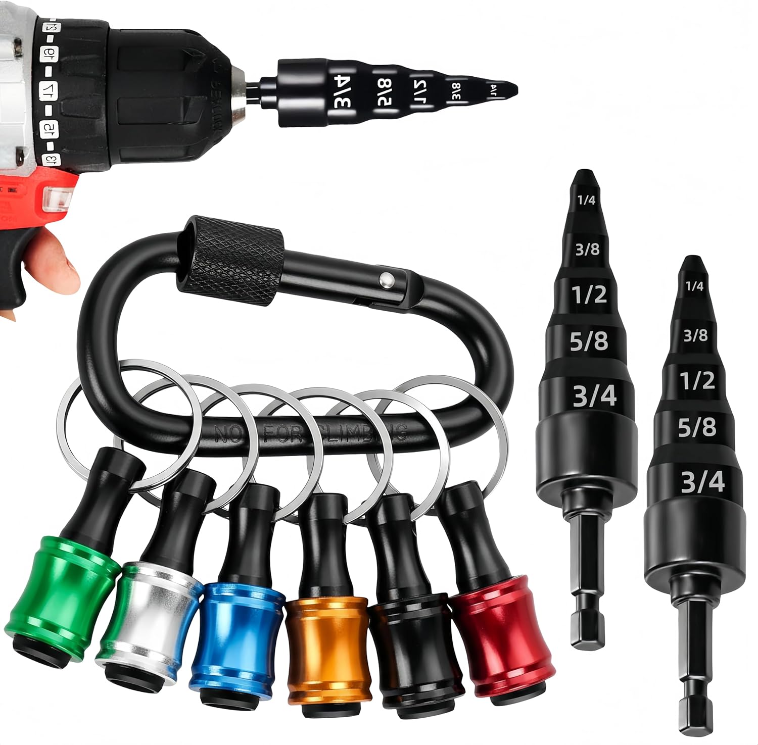 13PCS Swage Tool HVAC Repairing Set with Bit Holders, Hvac Gifts, Air Conditioner Copper Tube Expander Swaging Tool Drill Bit Copper Pipe Swage 1/4'', 3/8'',1/2'',5/8'',3/4'',7/8''