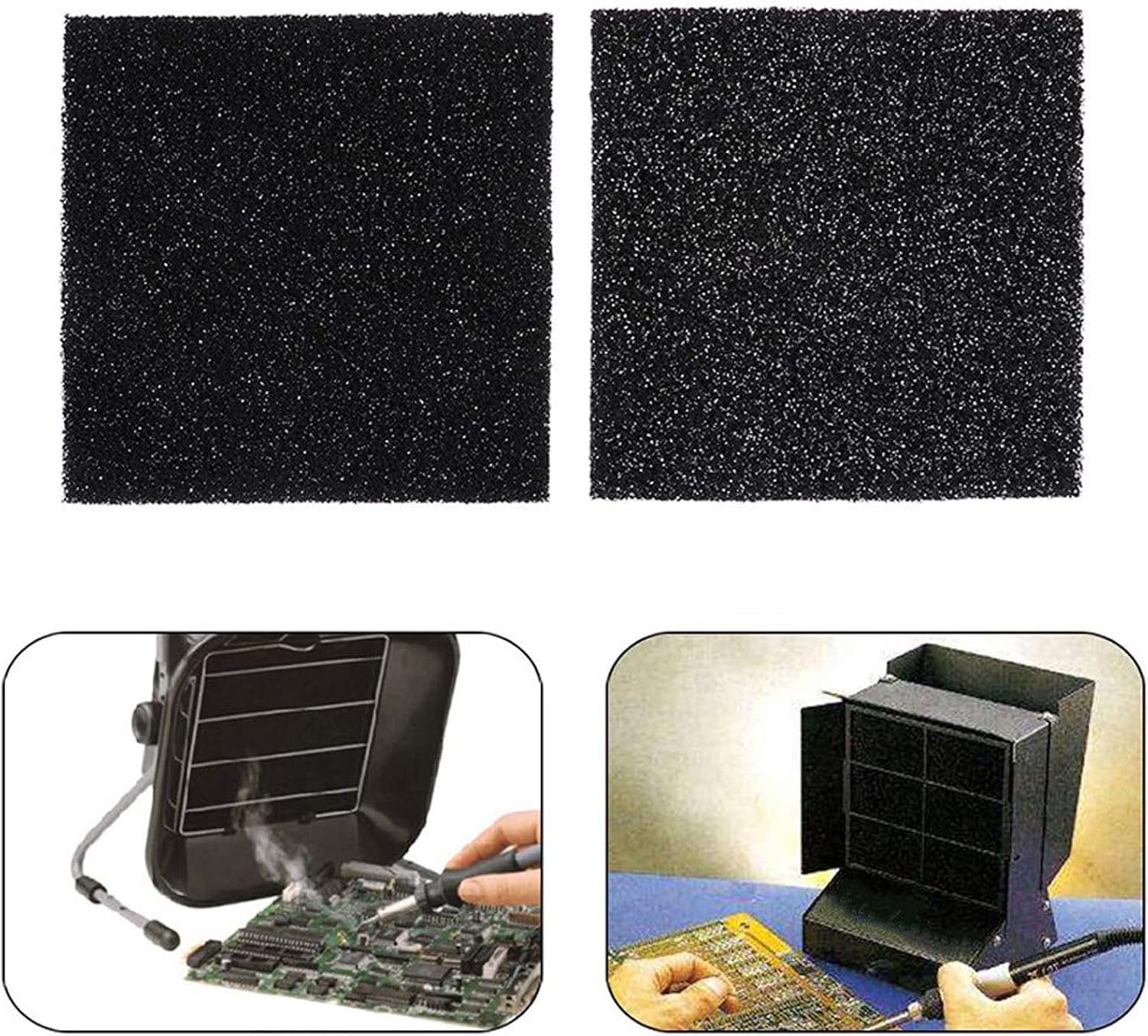 Solder Extractor Filter Activated Carbon Replacement, Pack of 6, Smoke Fume Absorber Filter