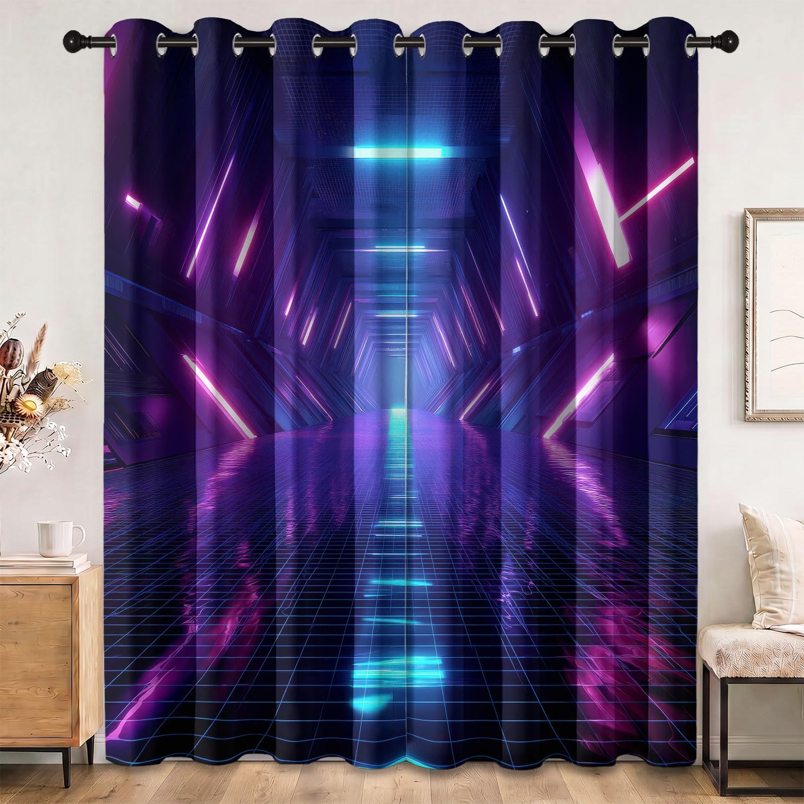 3D nowoczesne przemysłowe zasłony zaciemniające do sypialni, salonu, 117 x 183 cm, izolacja termiczna, zasłony okienne, zasłony okienne, dekoracja domu