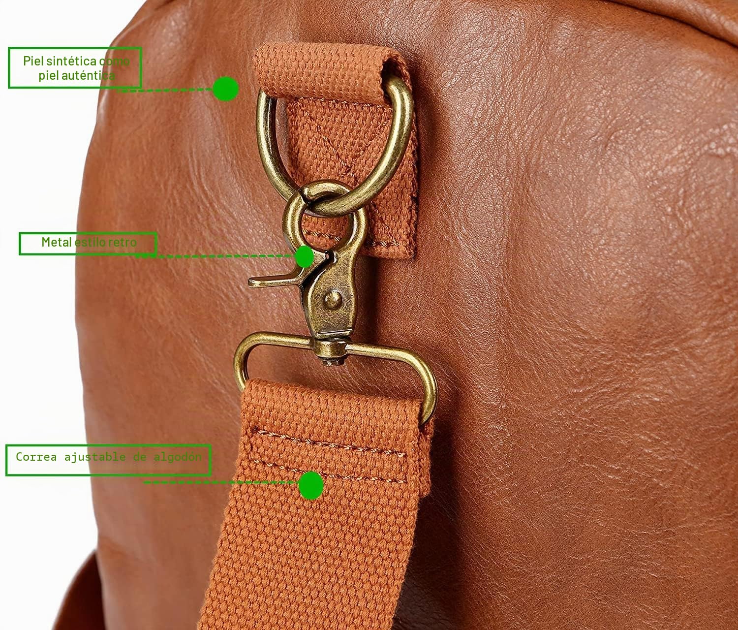 BAOSHA Bolso de viaje de cuero Duffel Weekender Bag equipaje de mano saco de dormir bolsa de deporte para hombres y mujeres HB-21, marrón