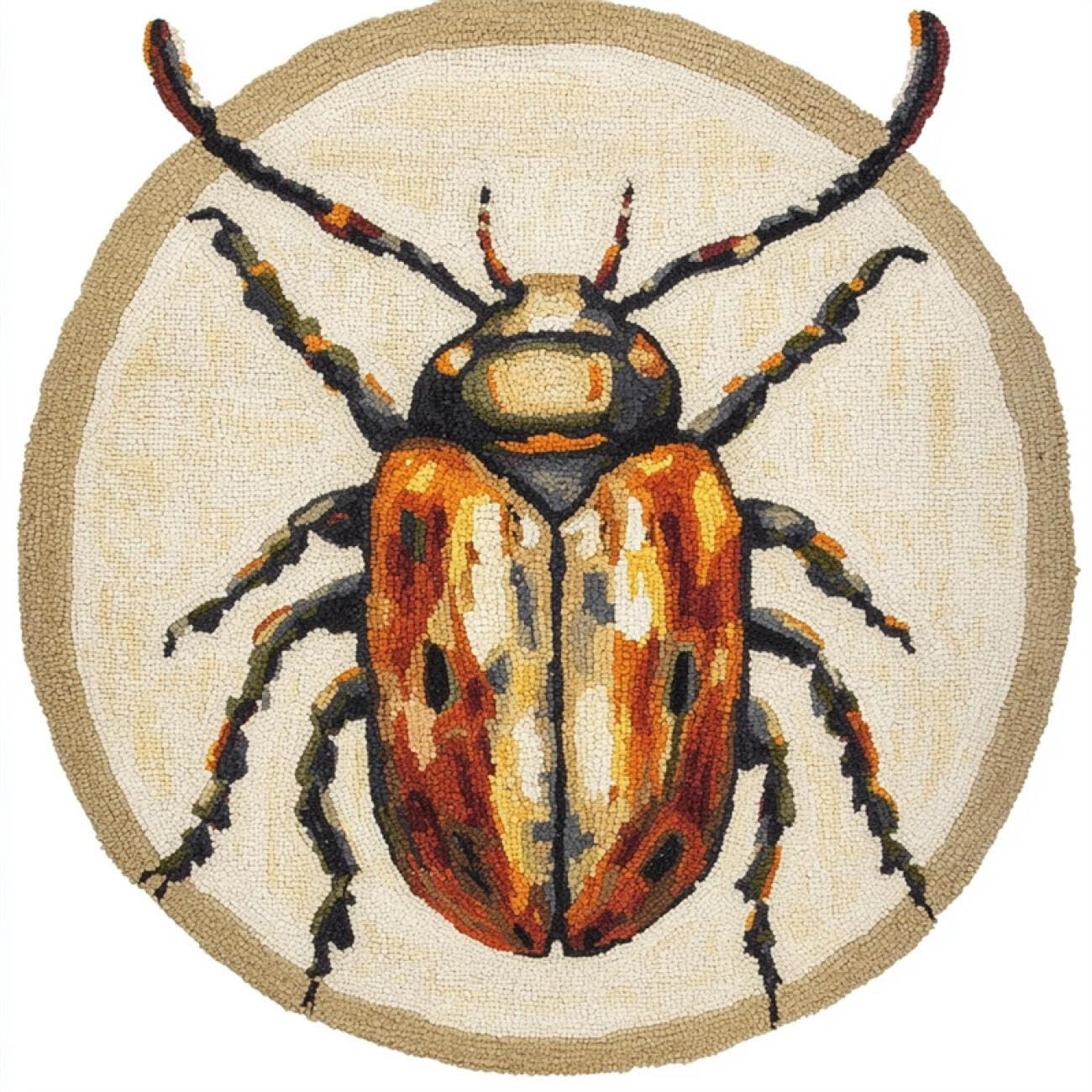 Kitquiver Latch Hook Rug Kits Cartoon Insects 60x60cm