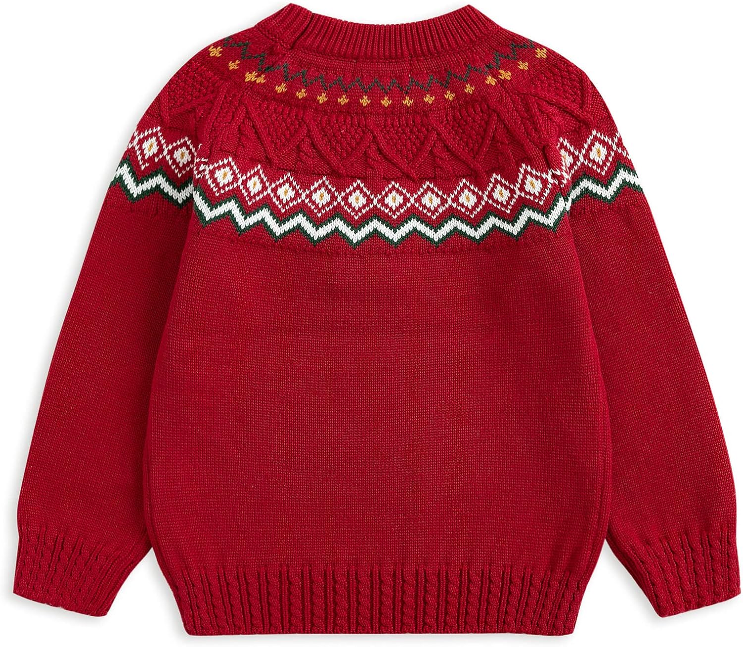Curipeer Boy's Girl's Cable Knitted Crew Neck Sweater Fall Pullover 1-8Y