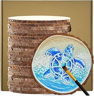 3 Inch Wood Slices Discs Ornaments for Crafts, 24 Pcs 2.8-3.1 inches Diameter 0.2 inches thickniss