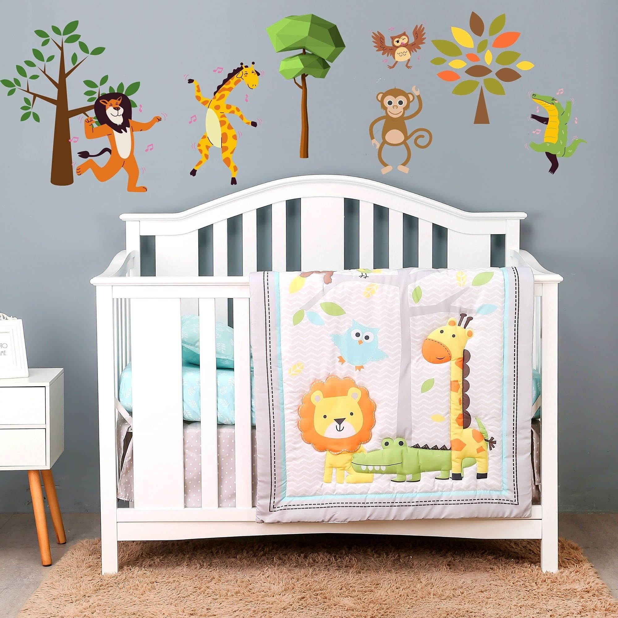 Bedtime Originals Jungle Fun 3Piece Crib Bedding Set