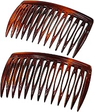 Camila Paris AD825/2 French Hair Side Comb, Small, Curved Tortoise Shell French Twist Hair Combs Decorative, Strong Hold Hair Clips for Women Bun Chignon Up-Do Girls Hair Accessories, Made in France